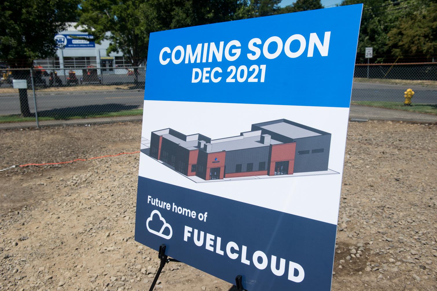 Poster showing what FuelCloud's office will look like.